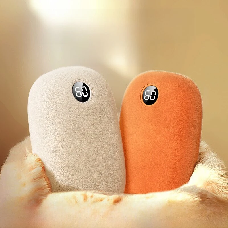 (image for) 4000mAh Plush Hand Warmer Power Bank 2 In 1 Hot Water Bottle Mini Graphene Hand Warmer Portable Graphene Electric Hand Warmer